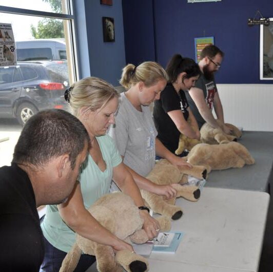 students taking Pet CPR class