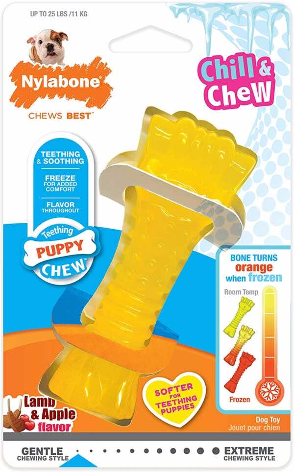 Nylabone Puppy Chew Freezer Dog Toy Lamb & Apple Flavor